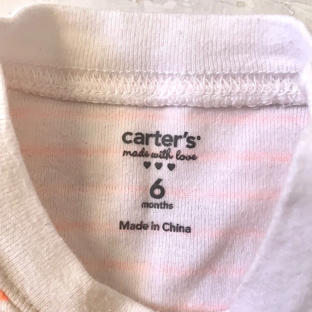 Baby Boy 6m Summer Outfit Shorts & Shirt Set Navy Blue Orange Stripes